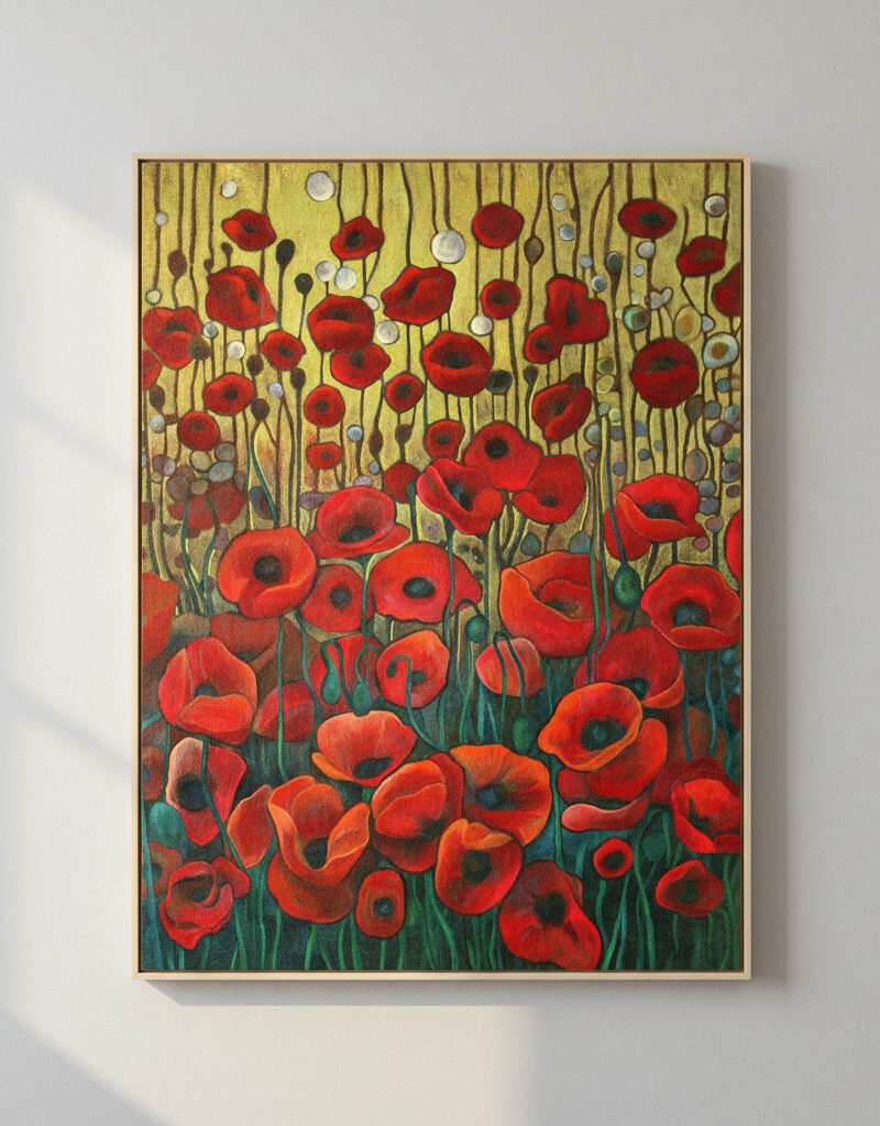 Czerwone Maki - Oryginalny Obraz - 50x70 cm