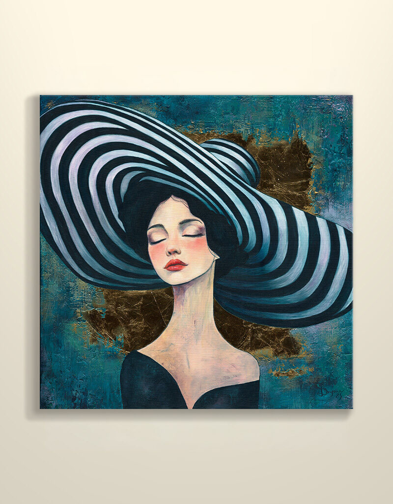 Zamyślona - Oryginalny Obraz - 70x70 cm