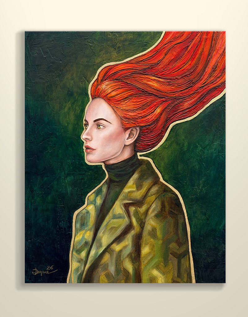 W płaszczu zadumy - Oryginalny Obraz - 40x50 cm